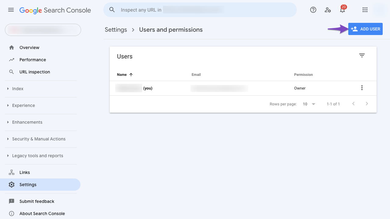 Add user in Users and permissions