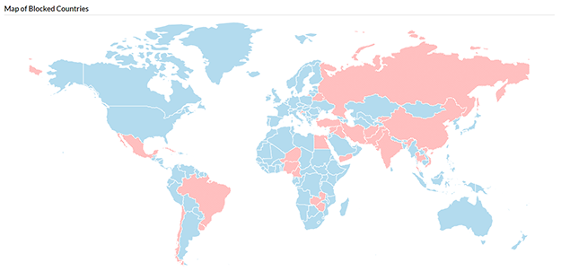 Blocked countries